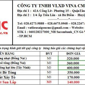 Báo giá cát vàng